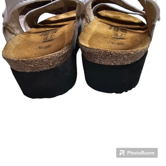 NAOT Kayla White Wedge Sandals With Cork Footbed & Arch Support EU 35 / US 4-4.5 - Picture 6 of 8